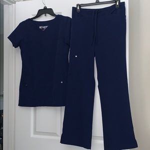 Greys Anatomy navy blue scrub top and bottom